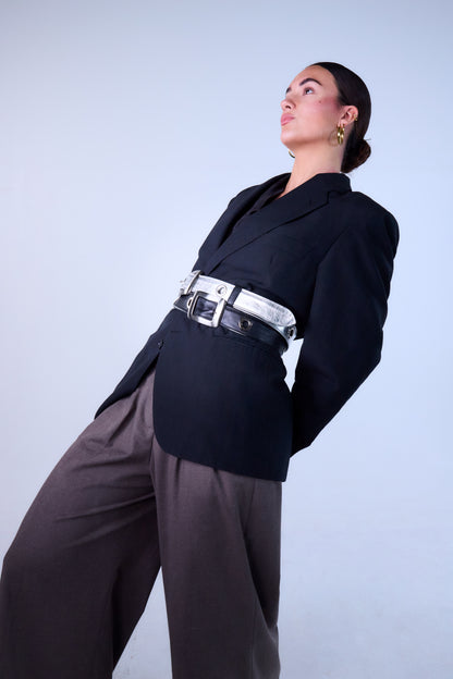 REVERSIBLE BELT SILVER/ BLACK